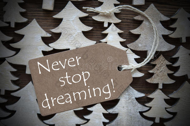 棕色圣诞标签，永不停止梦想