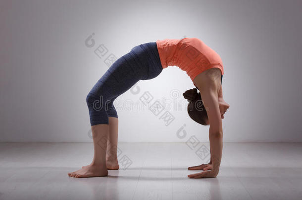 美丽的运动适合瑜伽女孩练习瑜伽