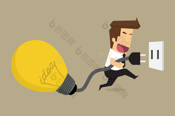 商人图灯泡的想法，增加思想的能量