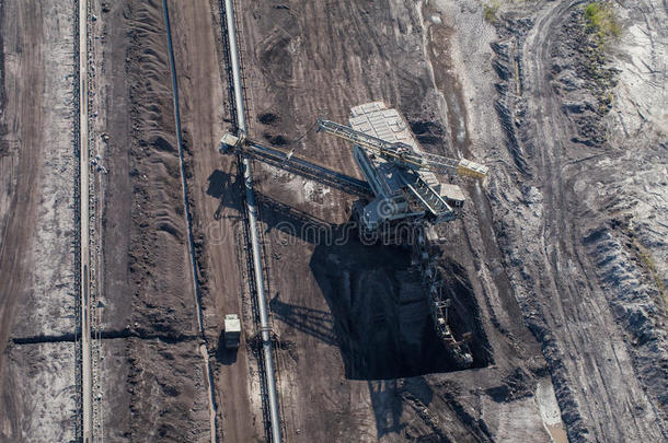 煤矿的鸟瞰图
