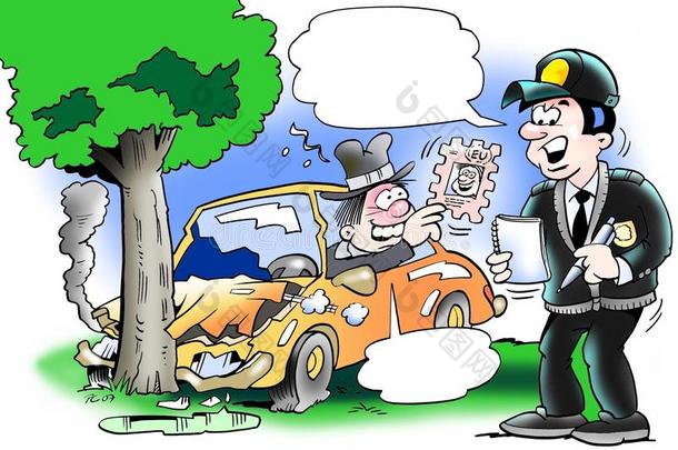 意外事故汽车漫画卡通