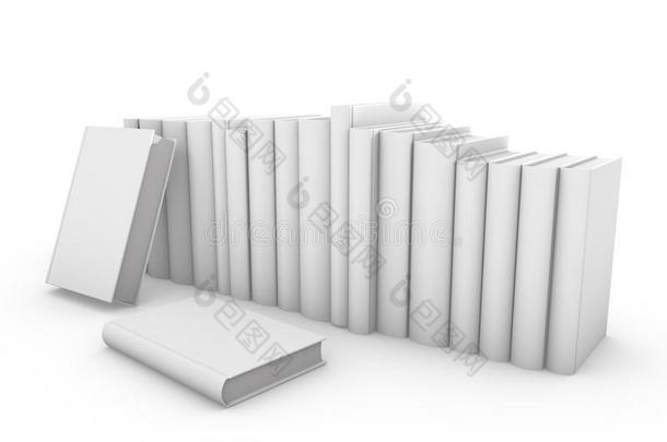 空白垂直书封面模板，页面站立在白色表面