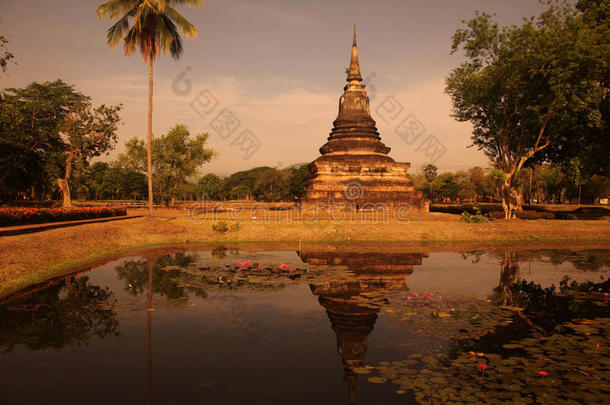 亚洲泰国苏霍台寺庙马哈