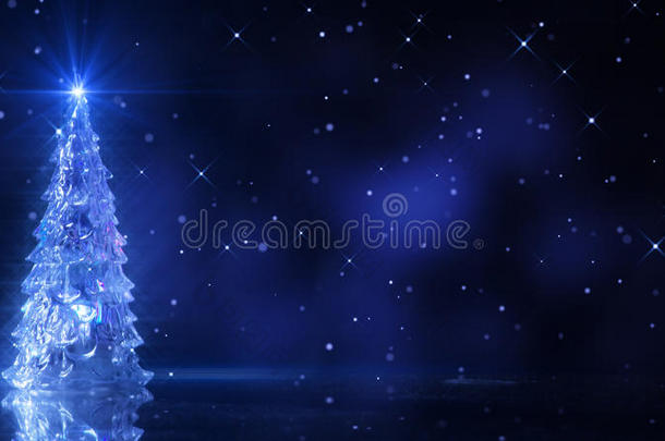 圣诞树和发光的星星