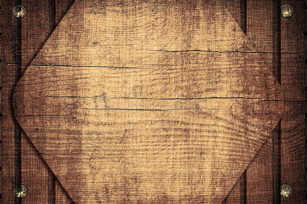 木制菱形和棕色木板的双曝光