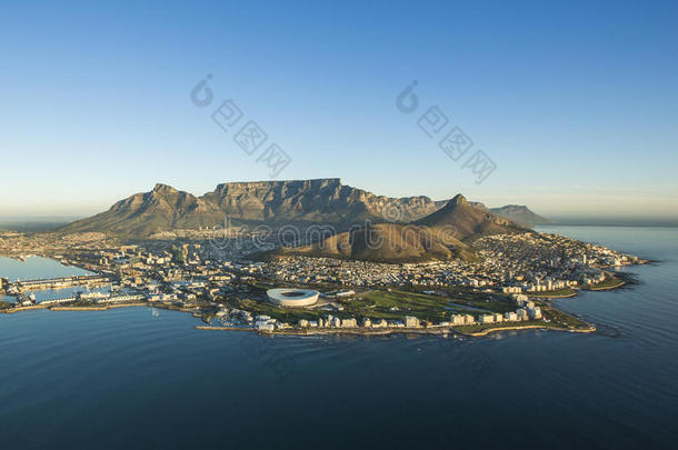 南非开普敦表山的鸟瞰图