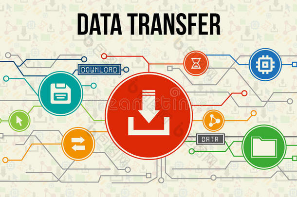 数据传输信息图表与图标和图表