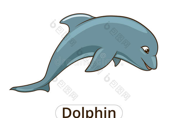 海豚海动物鱼卡通插图