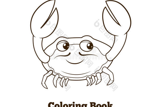 着色书螃蟹卡通教育