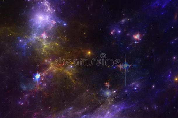 星云、星系和恒星的空间背景