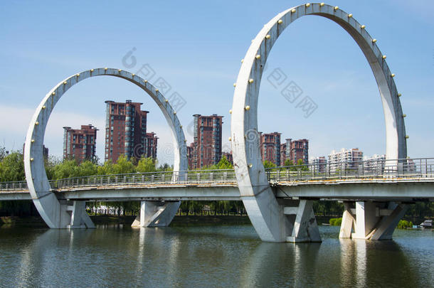 亚洲华人，北京，建和公园，<strong>风景园林</strong>，铁路桥，