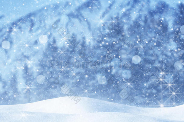 仙女降雪抽象圣诞背景
