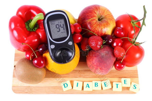 葡萄糖计与水果和蔬菜，健康营养，糖尿病