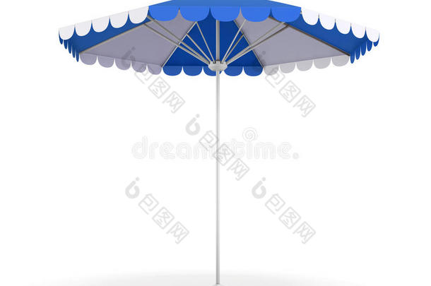 蓝色<strong>沙滩伞</strong>。 三维渲染。