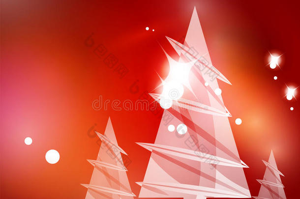 圣诞红色抽象背景白色