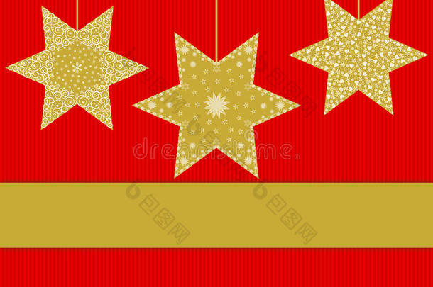 金色星星，红色条纹上有不同的图案