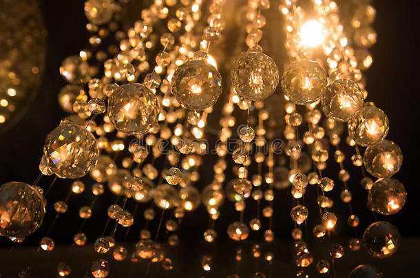 金色水晶，聚会、活动的抽象背景。 圣诞节
