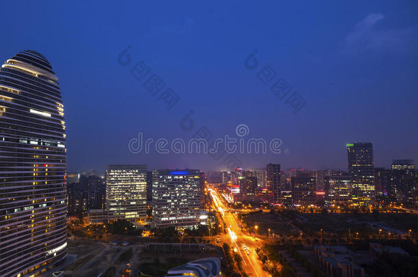 北京城市建设，夜晚