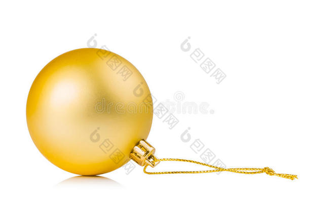 观赏圣诞节的黄金圣诞球