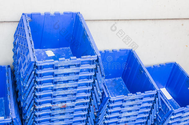 蓝色箱货物容器机箱