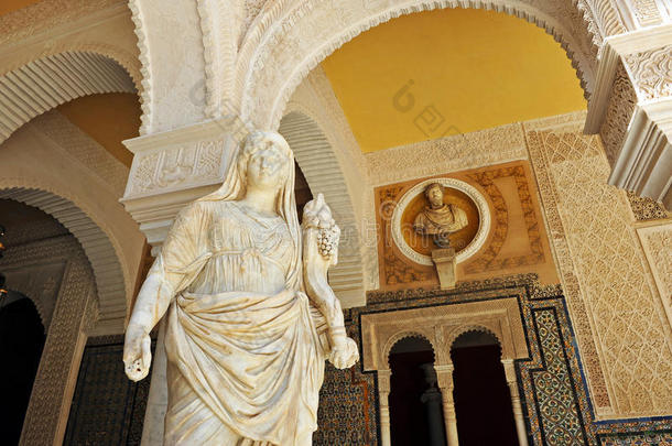 塞雷斯，大理石雕塑，皮拉特宫殿，塞维利亚，西班牙