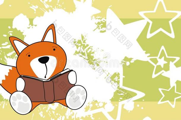 可爱的狐狸宝宝阅读卡通背景