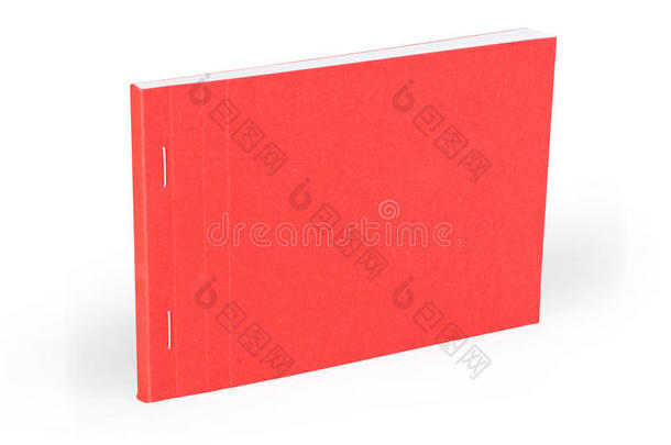 白色背景上隔离的空白<strong>红色</strong>笔记本。