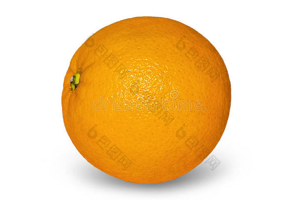 白色背景上孤立的成熟橙色