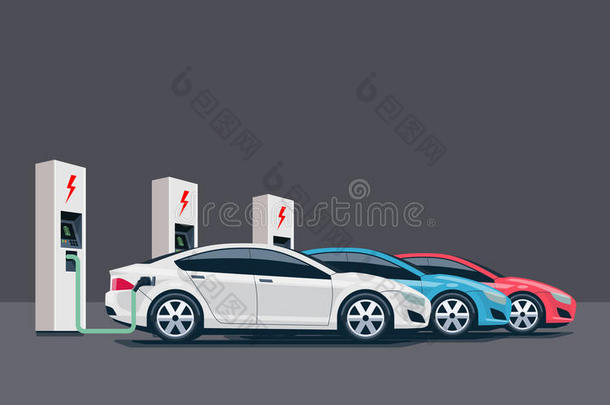 电动汽车在充电站充电