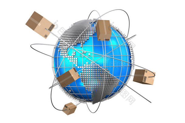 全球物流网络，货物运输，进出口商业