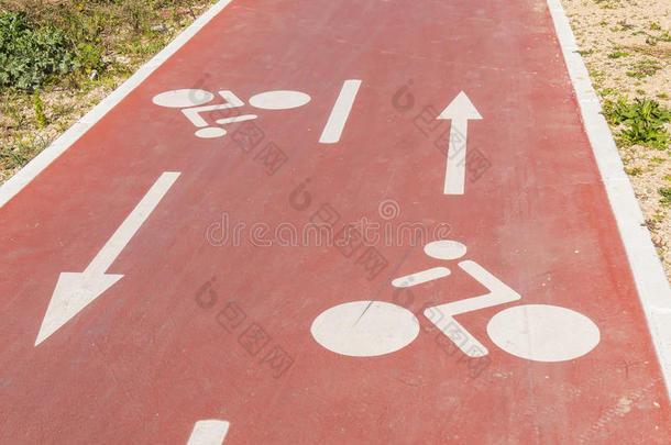 箭头沥青自行车自行车道骑自行车