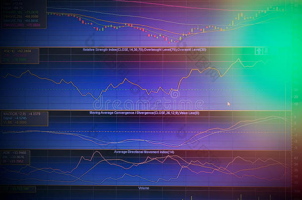 在LED屏幕上的价格和股票指示器图