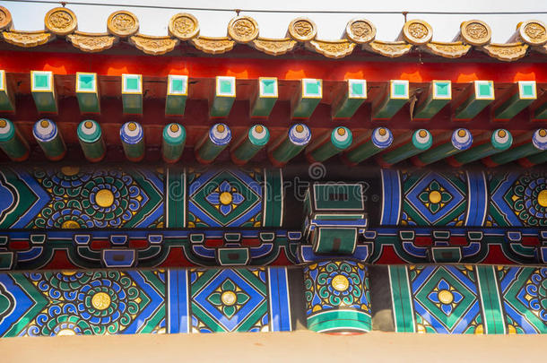 五颜六色的帝国屋顶悬垂，中国