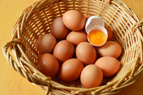 棕色和白色<strong>鸡</strong>蛋