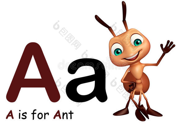 带有字母的蚂蚁