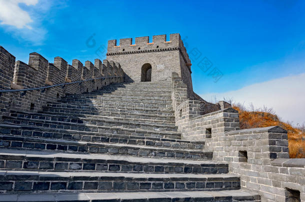 中国长城的古老石阶