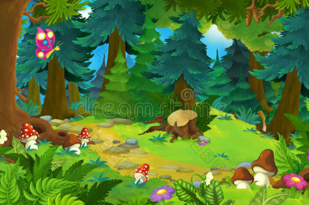卡通森林场景-不同童话的背景