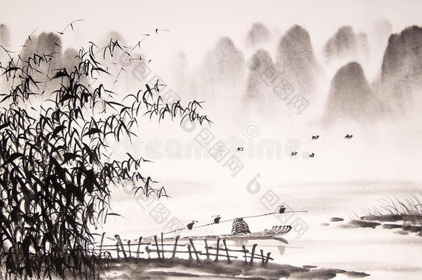 中国山水水墨画