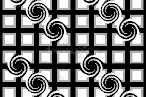 黑白格子图案与漩涡