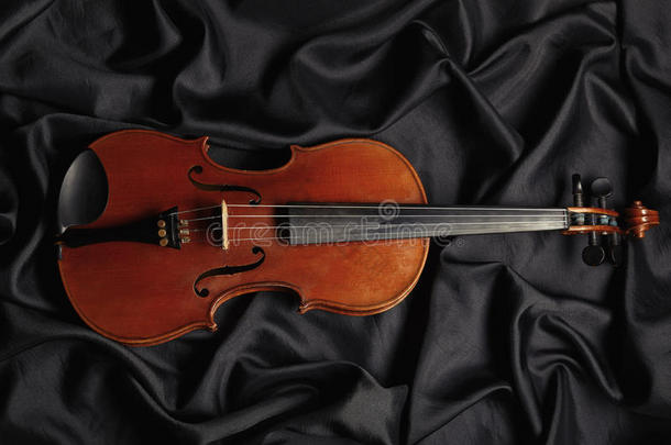 深色纹理的陈年小提琴