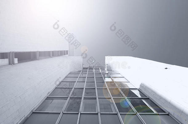 建筑未来主义背景-现代设计建筑透视底图。