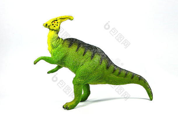 哈多罗索恐龙塑料在白色背景上。