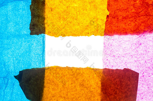 五颜六色的纸巾，使纹理和颜色具体化