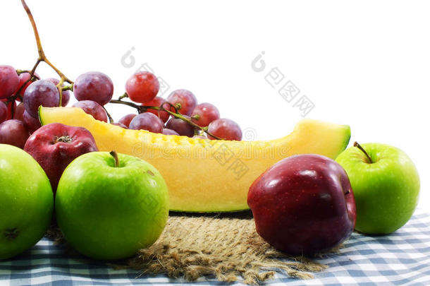 新鲜水果混合水果背景健康饮食爱水果