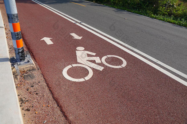泰国的自行车道或自行车道和沿海公路