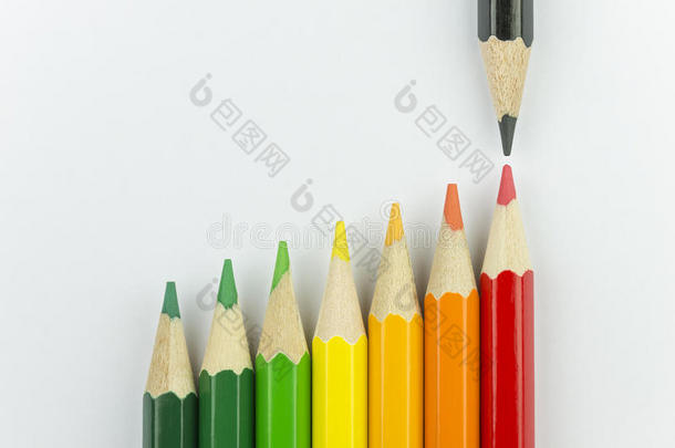 概念蜡笔作为能量标签的颜色