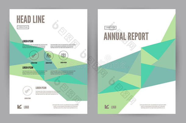 绿色年报传单小册子传单模板A4尺寸设计。