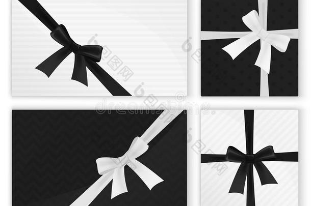 黑白时尚包装<strong>礼品礼品礼品</strong>包装。顶部视图。