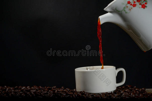 阿拉比卡咖啡艺术背景豆饮料