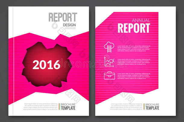 封面报告业务粉红色红孔几何图案设计背景，杂志封面，小册子封面模板